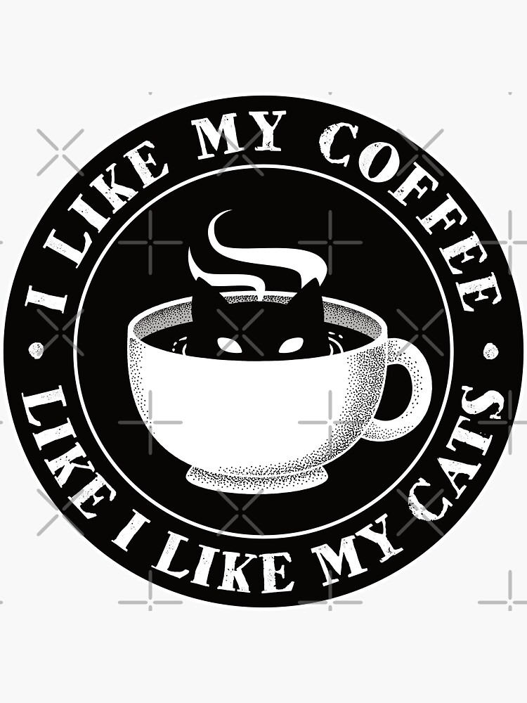 Thumbnail 3 of 3, Sticker, Black Coffee & Black Cats designed and sold by ElectricFangs.
