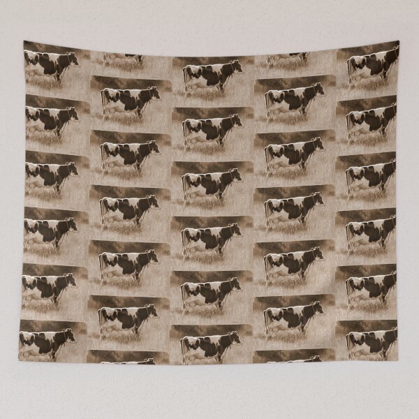 Item preview, Holstein Dairy Cow in Sepia, Farm Animal designed and sold by JoyfulWhimsy.