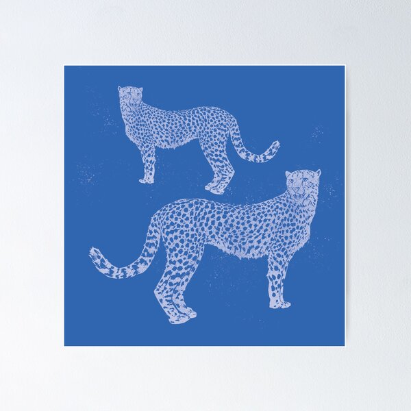 Item preview, Bright Blue Cheetah Jungle Cat designed and sold by AmyJCreative.