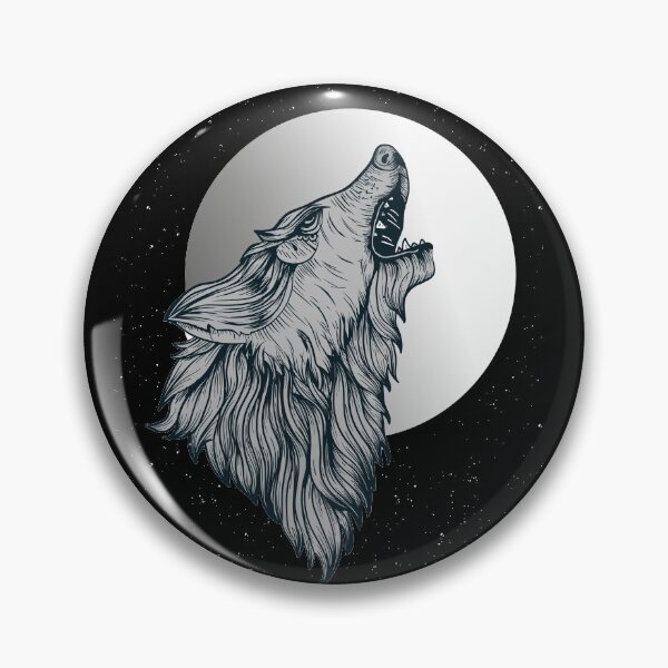 Item preview, Howling wolf cartoon under a  full moon designed and sold by ajtechdesigns.