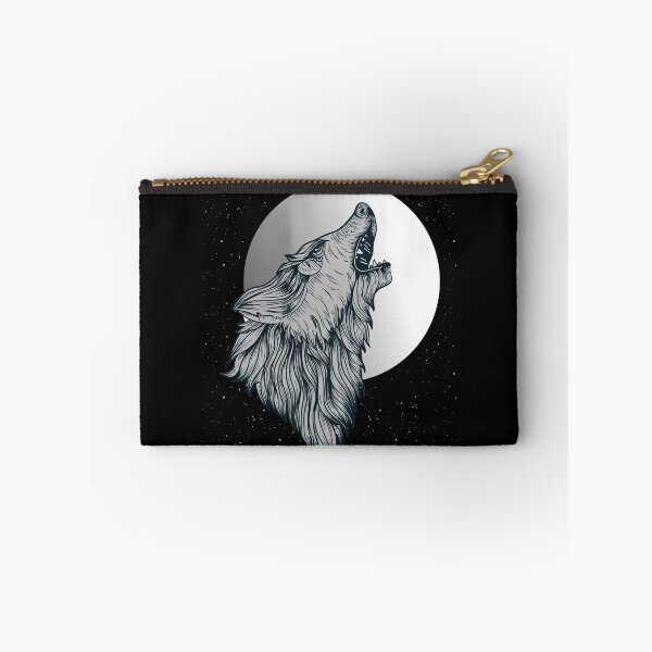 Item preview, Howling wolf cartoon under a  full moon designed and sold by ajtechdesigns.