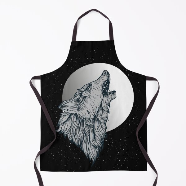 Item preview, Howling wolf cartoon under a  full moon designed and sold by ajtechdesigns.
