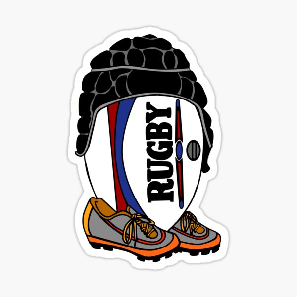 Ballon de rugby avec équipement Sticker