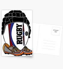 Rugbyball mit Zahnrad Postkarten