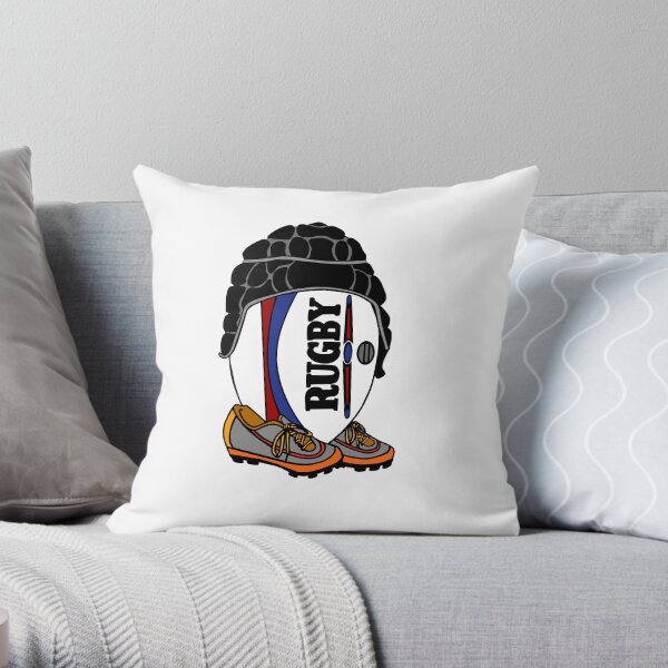 Rugby Ball with Gear Throw Pillow