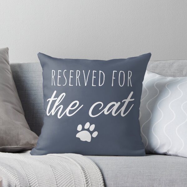 Item preview, Reserved For The Cat - White Text with Cat Paw on Blue designed and sold by TheMajesticGoat.