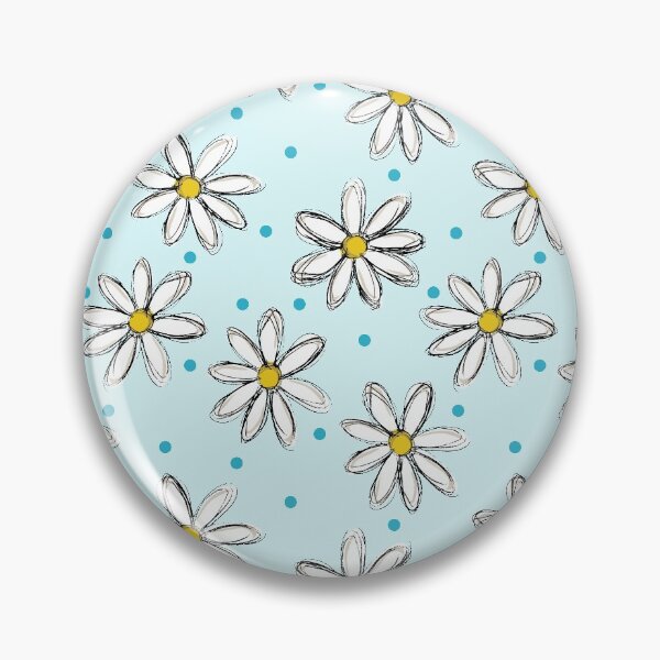 Item preview, Daisies with Blue Dots Pattern on Light Blue designed and sold by brittlouise.