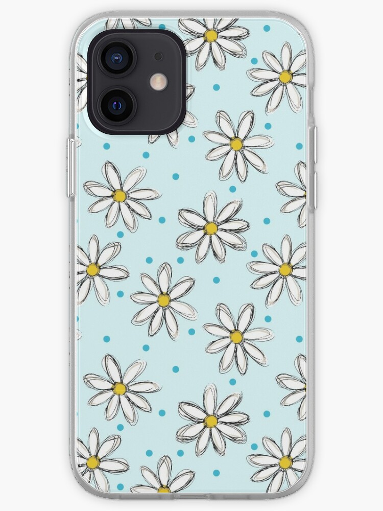 Overskyet bekymre Flock Daisies with Blue Dots Pattern on Light Blue" iPhone Case by brittlouise |  Redbubble