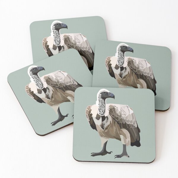 Item preview, W is for White Backed Vulture,White-Backed Vulture Illustration – Iconic African Scavenger Bird Wildlife Art designed and sold by PrettylittlepastelUk.