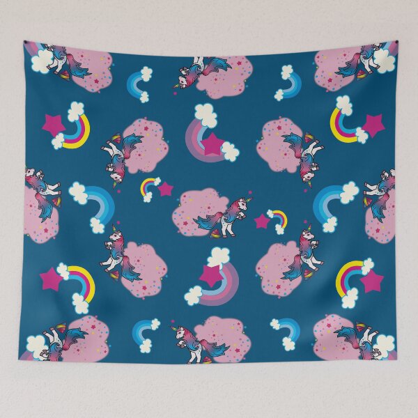 Item preview, Unicorns, Poop Rainbows and Fart Magic! Pattern Blue Dark designed and sold by Apartment12.