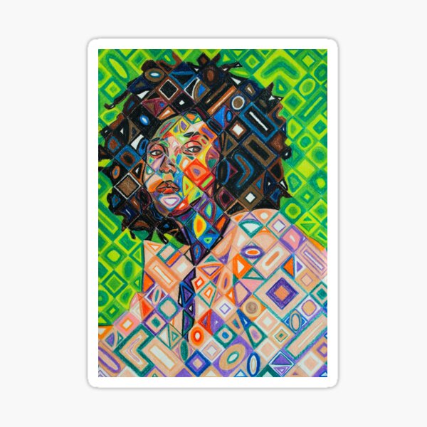Pop Art Portrait (after Chuck Close) Sticker