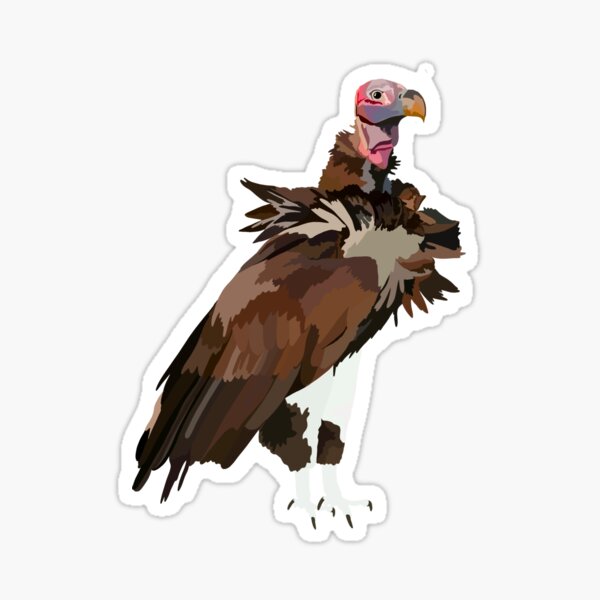 Item preview, L is for Lappet Faced Vulture,Lappet-Faced Vulture Illustration – Majestic Raptor Art for Wildlife and Nature Lovers designed and sold by PrettylittlepastelUk.