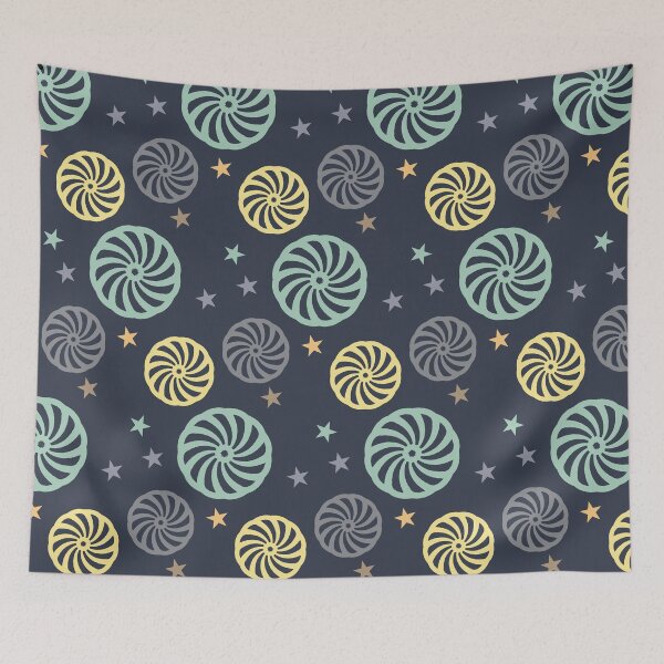 Item preview, Ornament Pattern In the Yellow, Green, and Grey colors, and on the Dark   Grey background. designed and sold by Victoria Riabov.