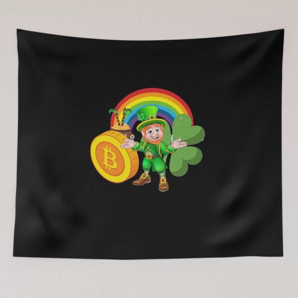 Item preview, St Patricks Day, Irish, Leprechaun, Bitcoin, Shamrock, Rainbow, Lucky, Clover, Cryptocurrency designed and sold by karlsageder.