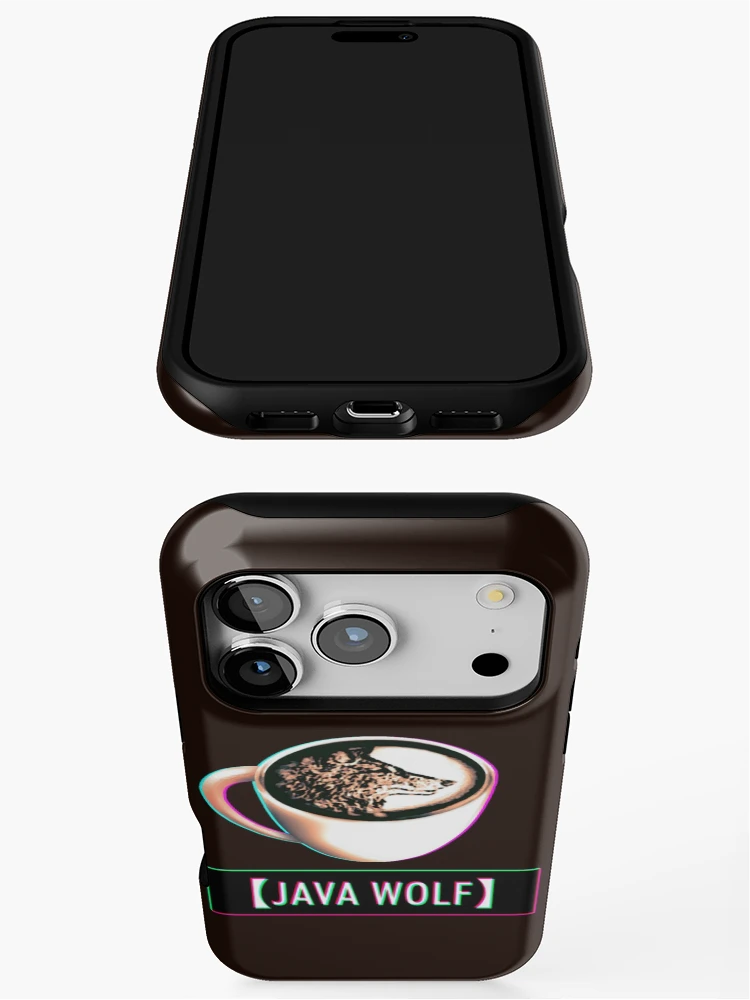 Aperçu 3 sur 4. Coque iPhone avec l'œuvre Logo Loup Java créée et vendue par JavaWolfDesign.
