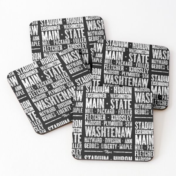 Item preview, Ann Arbor Michigan Streets Urban Minimalist - White designed and sold by thegoodwordsco.
