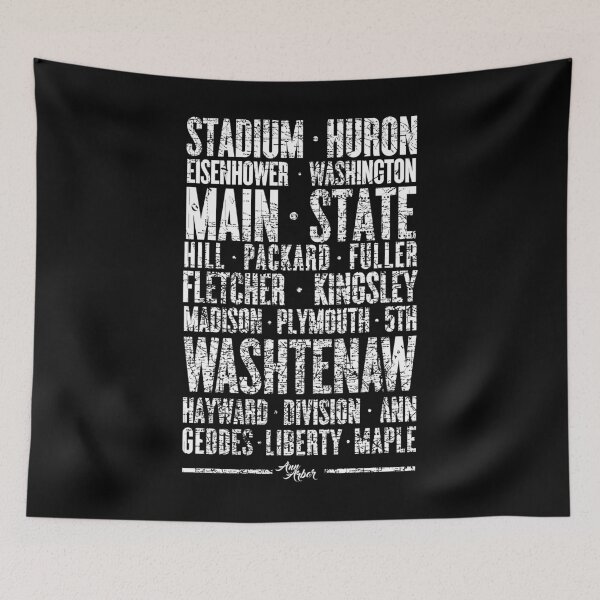Item preview, Ann Arbor Michigan Streets Urban Minimalist - White designed and sold by thegoodwordsco.