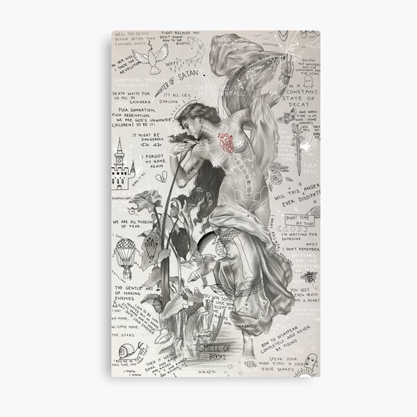 Vintage drawing of a woman Metal Print