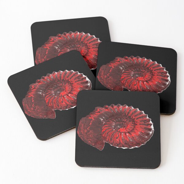 Item preview, Ammonite, red glass fossil  designed and sold by Simon Bugler.