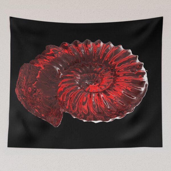 Item preview, Ammonite, red glass fossil  designed and sold by Simon Bugler.