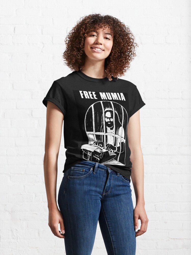 Thumbnail 4 of 7, Classic T-Shirt, Free Mumia - Social Justice Art - 100 Limited Edition designed and sold by Aperture Science.
