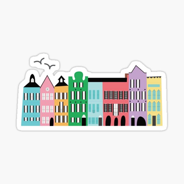 Item preview, Charleston Rainbow Row  designed and sold by YourCityPaper.