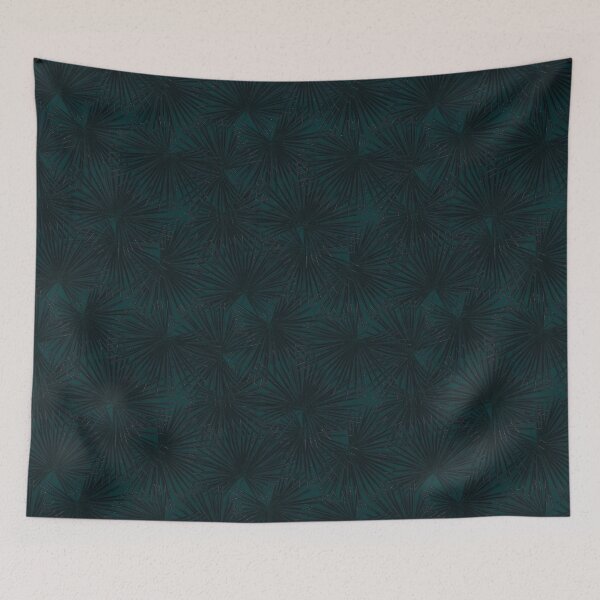 Item preview, Tropical seamless stylized concept digital print with  tropical green leaves, areca, banana leaves, rainforest plants. designed and sold by ANAKOTO.
