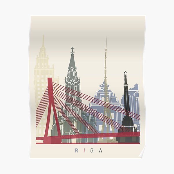 Riga skyline poster Poster