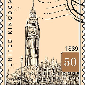 Artwork thumbnail, London Sketch United Kingdom Postages Stamps Art by Sticky Postage