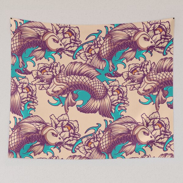 Item preview, Koi Carp Vintage Tattoo Design designed and sold by Yes-Monkey.