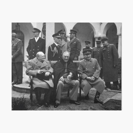 The &amp;quot;Big Three&amp;quot; at the Yalta Conference, Winston Churchill, Franklin D. Roosevelt and Joseph Stalin Art Board Print