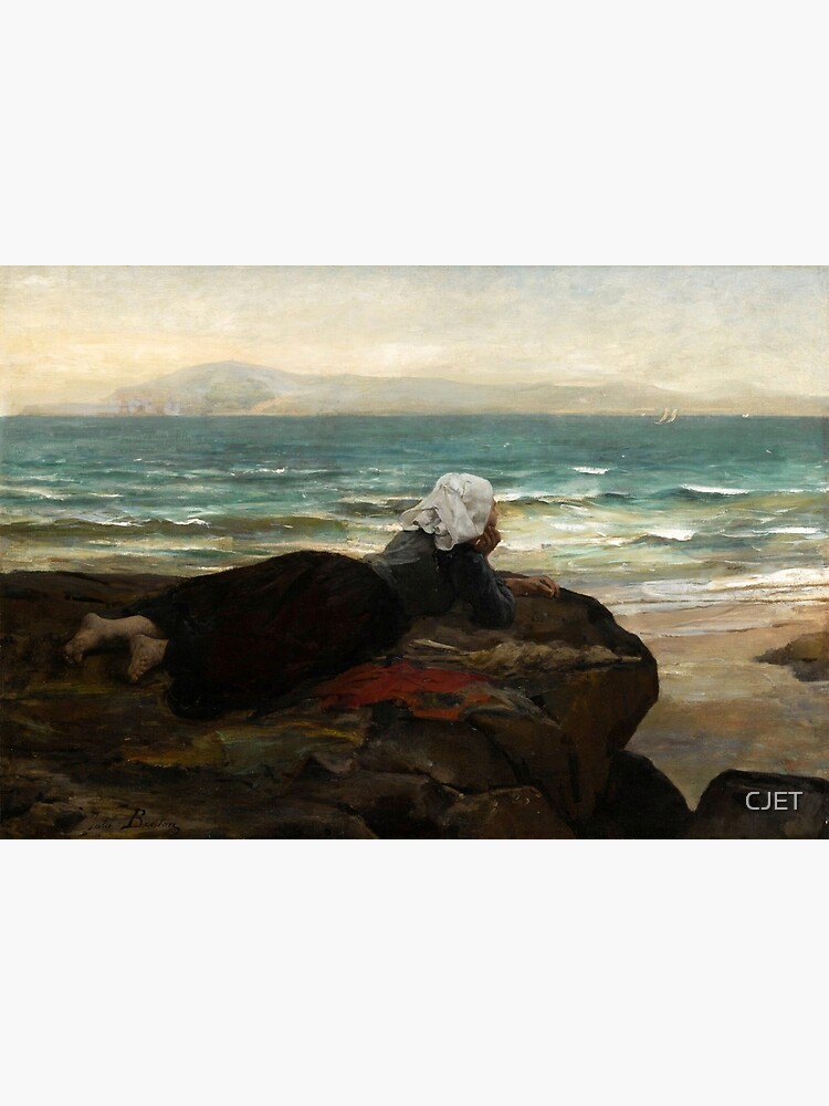 Thumbnail 3 of 3, Canvas Print, The Cliff - Jules Breton designed and sold by CJET.