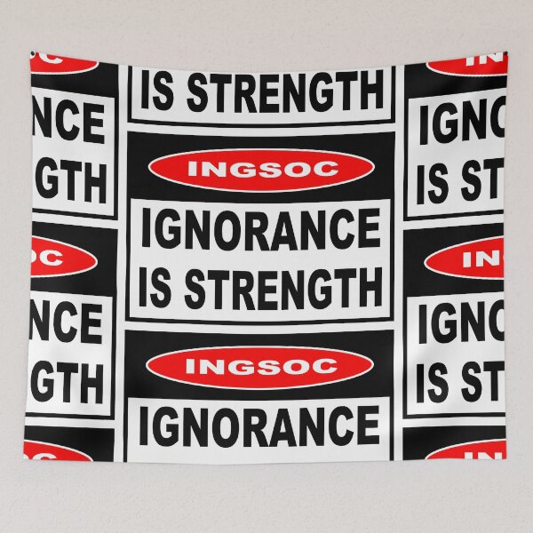 Item preview, INGSOC LABEL - IGNORANCE IS STRENGTH designed and sold by sociographix.