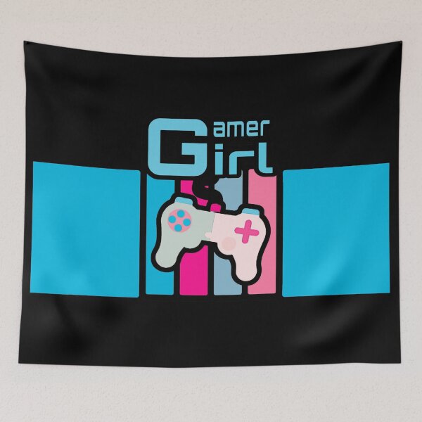 Item preview, Gamer Girl video game player Pink and Blue designed and sold by Alondra.