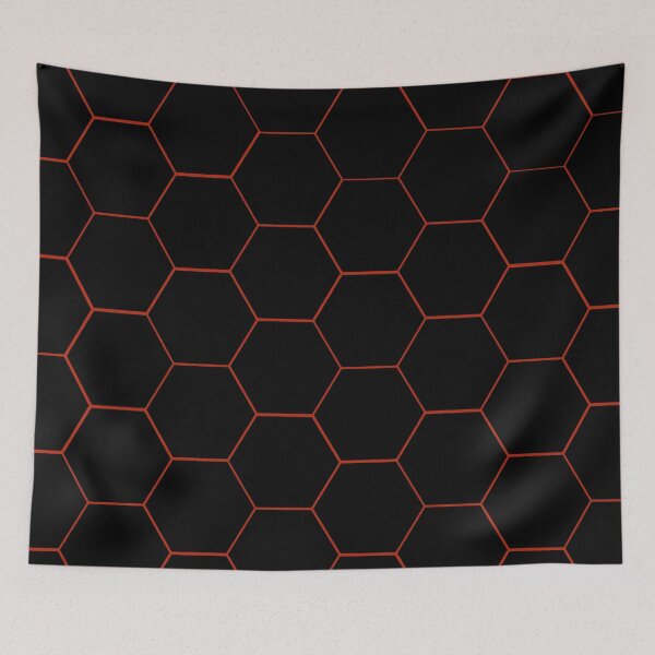 Item preview, Abstract Red and Black Hexagonal Pattern designed and sold by Twaij.