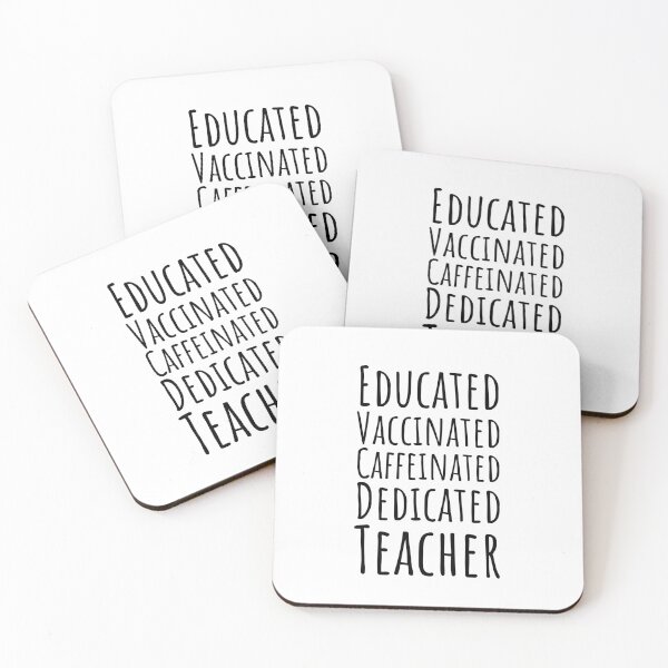 Item preview, Educated Vaccinated Caffeinated Dedicated Teacher Funny designed and sold by happinestSHOP.