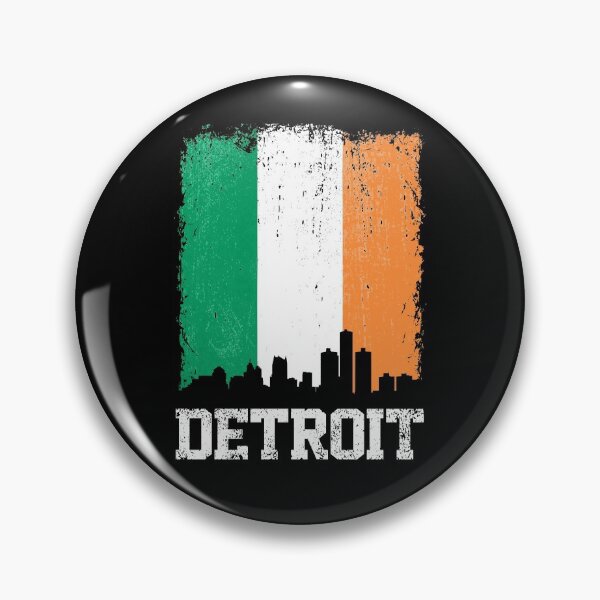 Artikelvorschau, Vintage Detroit irische Flagge Skyline Pride entworfen und verkauft von pixeljamz.