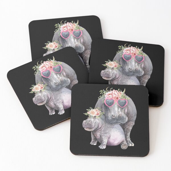 Item preview, Cute Hippo Mom Daughter Outfit Hippopotamus With Sunglasses designed and sold by melisenda.