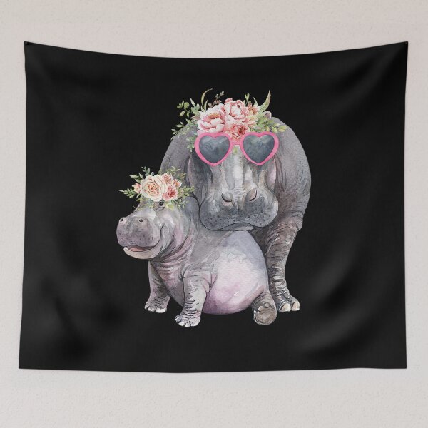 Item preview, Cute Hippo Mom Daughter Outfit Hippopotamus With Sunglasses designed and sold by melisenda.