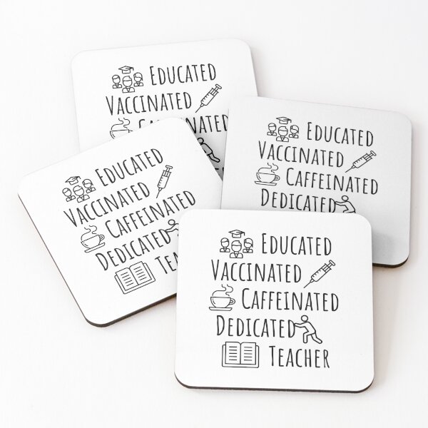 Item preview, Educated Vaccinated Caffeinated Dedicated Teacher Funny designed and sold by happinestSHOP.