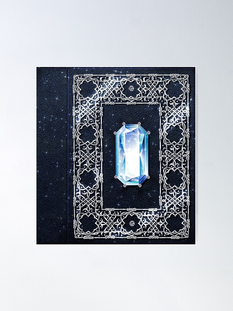 Old Magical Fantasy Cover Spell Book Blue Silver Gem Hardcover Journal by  Jolly-Yosei