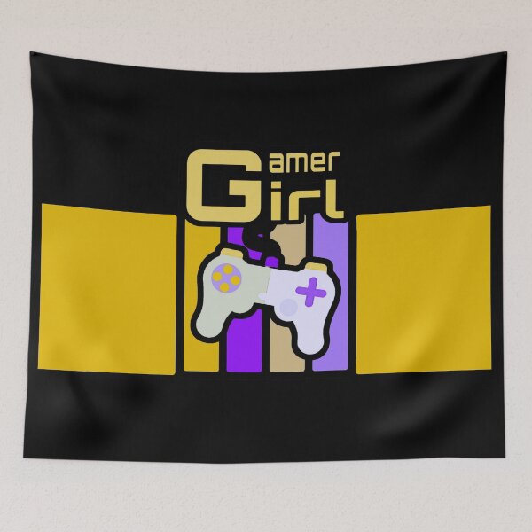 Item preview, Gamer Girl video game player Yellow and Purple designed and sold by Alondra.