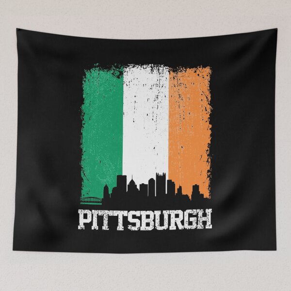 Item preview, Vintage Pittsburgh Irish Flag Skyline Pride designed and sold by pixeljamz.