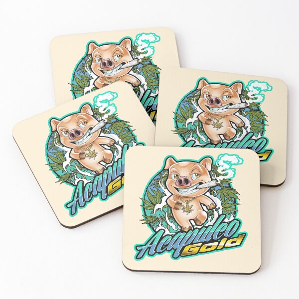 Item preview, Marijuana Cartoon Pig, Acapulco Gold Logo Design designed and sold by avoltha.