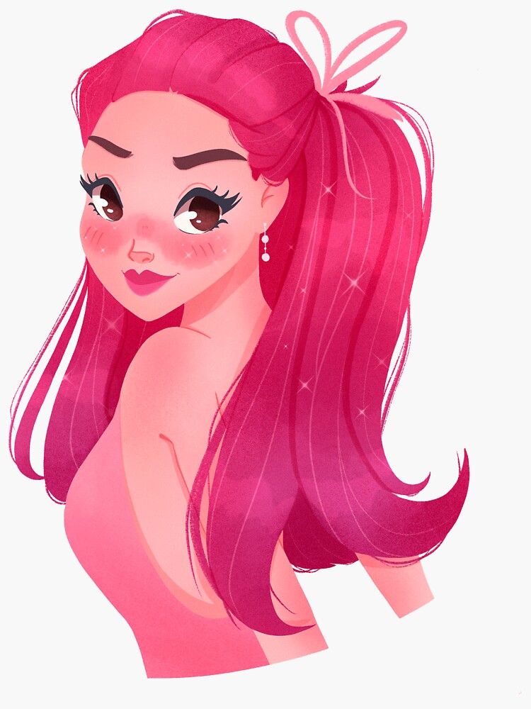 "Pink glitter girl" Sticker by dinaelrehab Redbubble