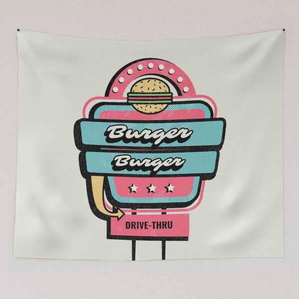 Artikelvorschau, Retro-Drive-Thru-Schild entworfen und verkauft von foodiemarie.