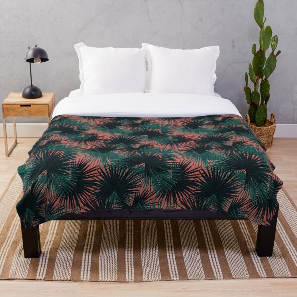 Item preview, Tropical seamless stylized concept digital print with  tropical green leaves, areca, banana leaves, rainforest plants. designed and sold by ANAKOTO.