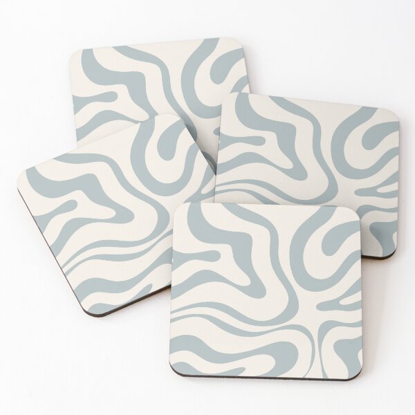 Item preview, Modern Retro Liquid Swirl Abstract Pattern in Light Blue-Grey and Cream designed and sold by kierkegaard.