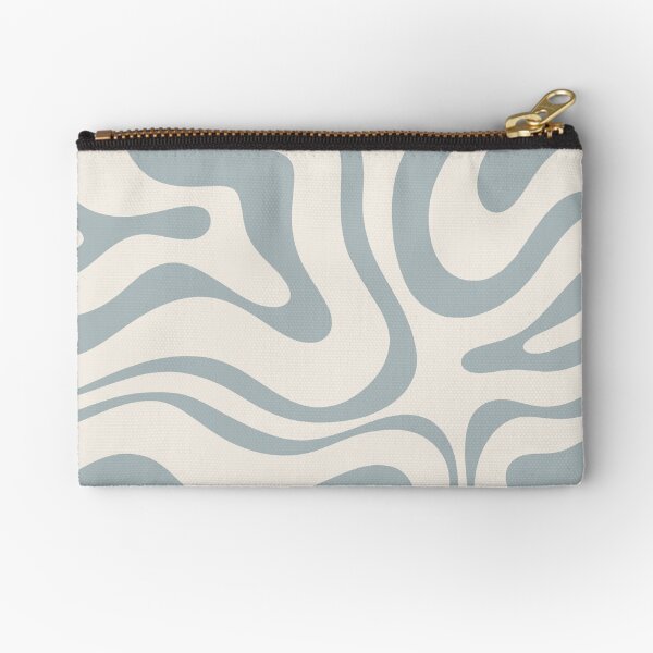 Item preview, Modern Retro Liquid Swirl Abstract Pattern in Light Blue-Grey and Cream designed and sold by kierkegaard.