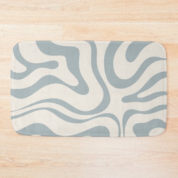 Item preview, Modern Retro Liquid Swirl Abstract Pattern in Light Blue-Grey and Cream designed and sold by kierkegaard.